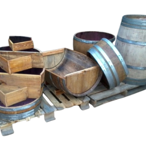 Wine barrel three tier planter