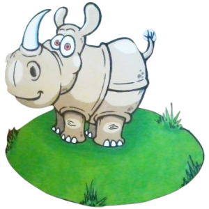 painted Rhino cartoon art